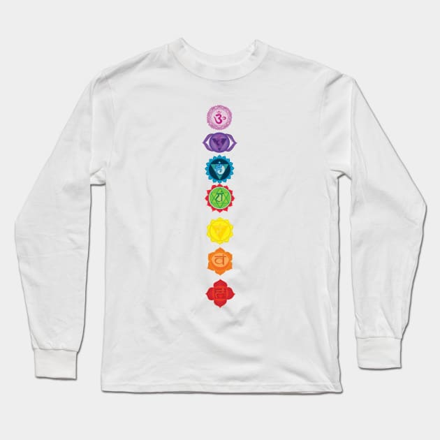 Seven Chakra alligned Long Sleeve T-Shirt by Manitarka